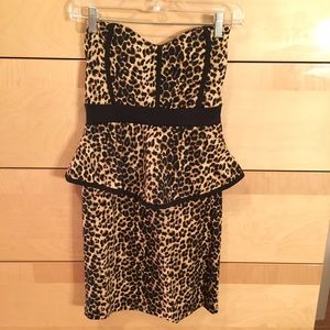 Strapless peplum dress