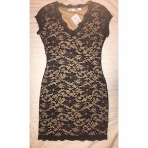 Black and nude lace dress