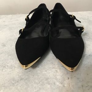 Zara velour pointy flats Sz 6