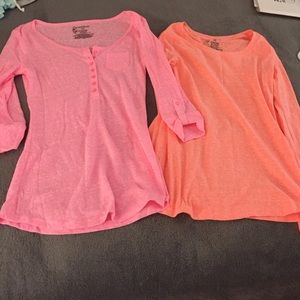 Two long sleeve tees