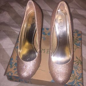 Gold glittered heels