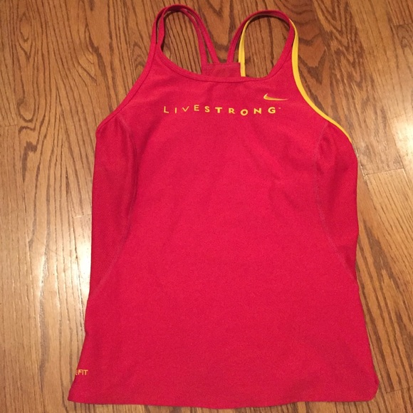 Red and yellow razor back Nike tank