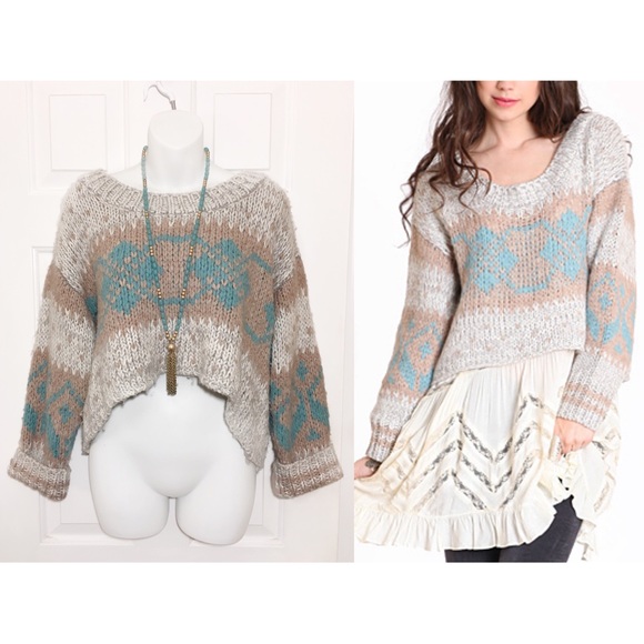 cropped fair isle sweater