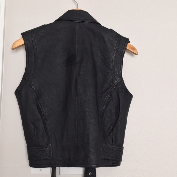 Vintage Leather Moto Style Vest/Jacket - Picture 2 of 4