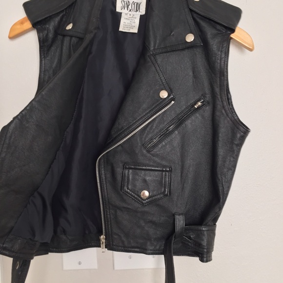 Vintage Leather Moto Style Vest/Jacket - Picture 4 of 4