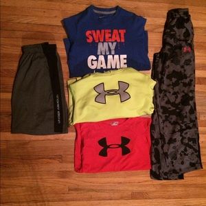Boys medium Nike and Under Armour lot