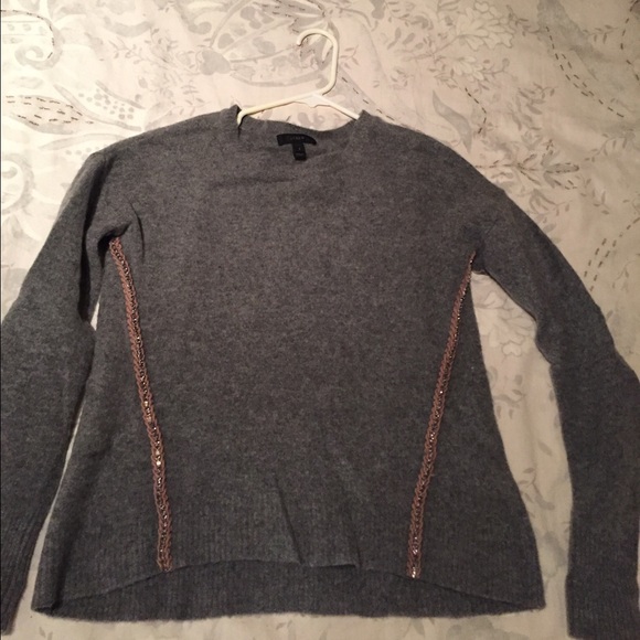Jcrew grey sweater with rope details