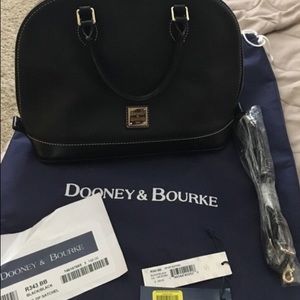 Dooney & Bourke Leather Zip Zip Satchel Black