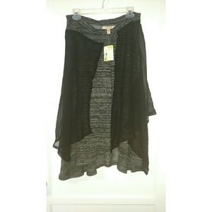 NWT Free People Mixes Media Knit and Silk Skirt