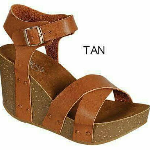 Tan Wedge Sandal