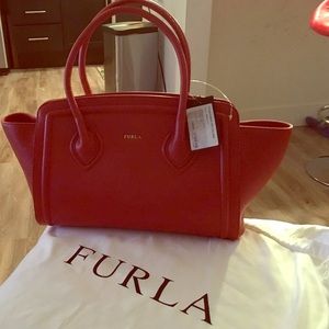 Red Furla Leather Bag