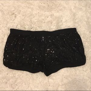 Decree black sequin shorts