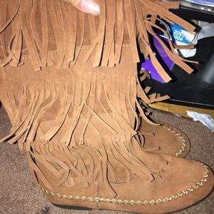Indian suede moccasin boots