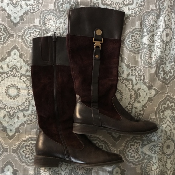 Leather & suede Anne Klein riding boots