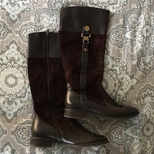 Leather & suede Anne Klein riding boots