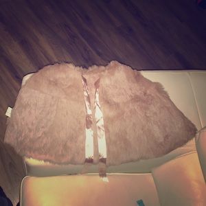 Genuine Rabbit fur/ leather