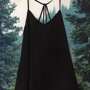 Crisscross back Black tank Blouse Brand New no tag