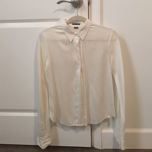 Theory silk button down blouse