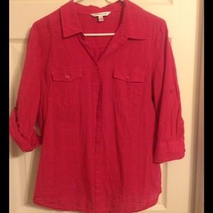 Pink button up blouse