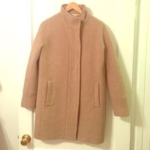 J. Crew Stadium Cloth Cocoon Coat in camel