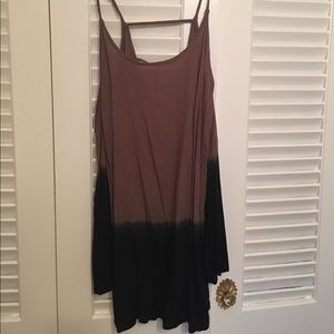 Black and brown off the shoulder dress