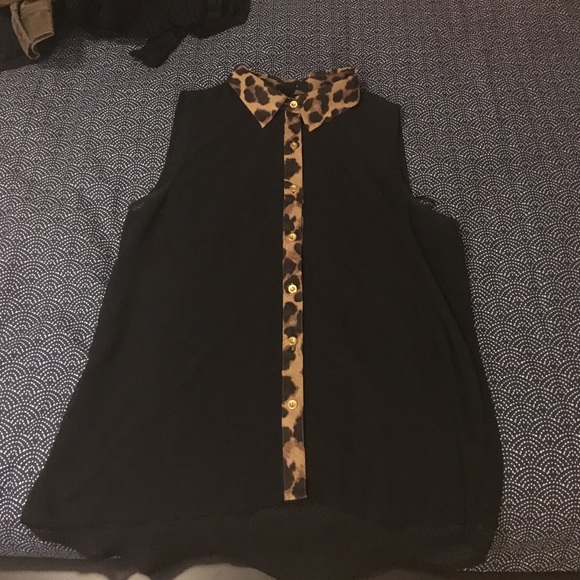 Black sheer sleeve top