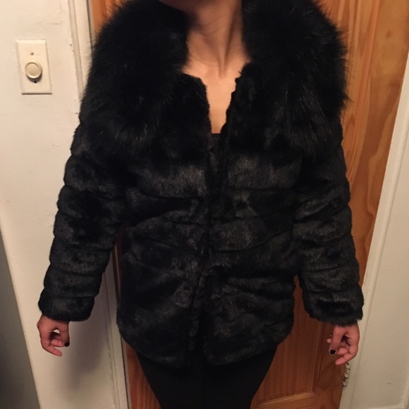Black fur coat