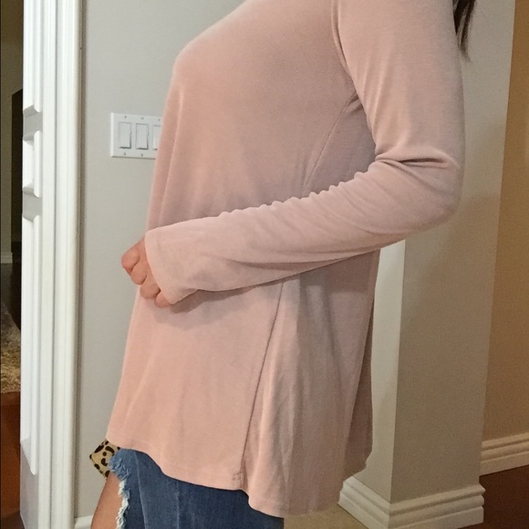 Buttery soft Ribbed mock neck long sleeve top - Picture 2 of 4