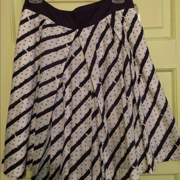 Anthro a-line cotton skirt