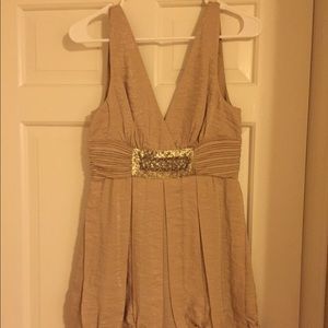 BCBGMaxazria gold dress
