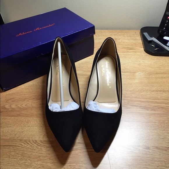 Black suede kitten heels (NWT)