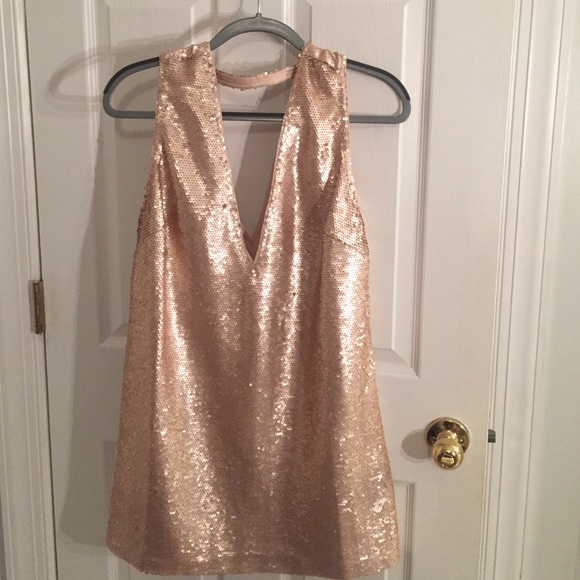Gold/blush sequin dress - Picture 2 of 4