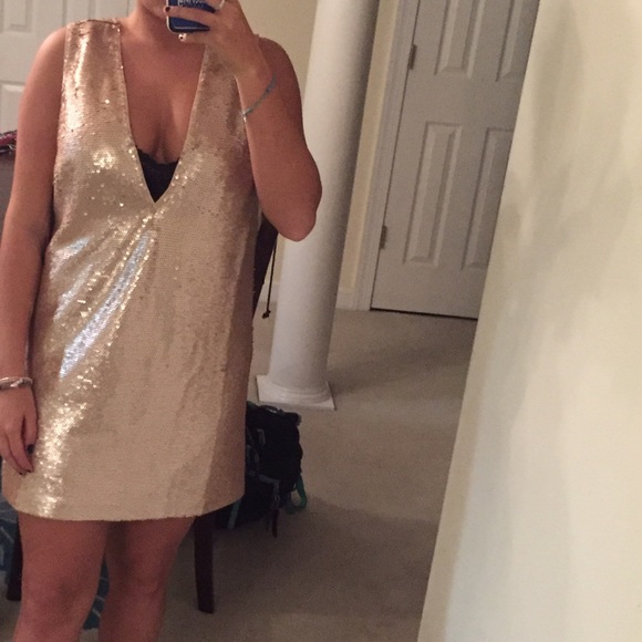 Gold/blush sequin dress - Picture 4 of 4
