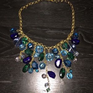 Blue and green Jeweled Necklace