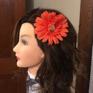 Orange Flower Clip