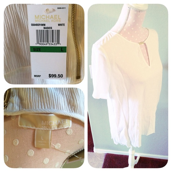 Michael Kors Tops - NWT MICHAEL KORS LARGE WHITE TUNIC