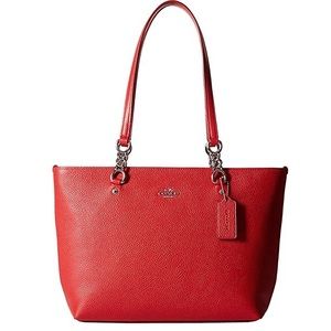 Coach True Red Sophia Sm.Pebble Leather Tote 36604