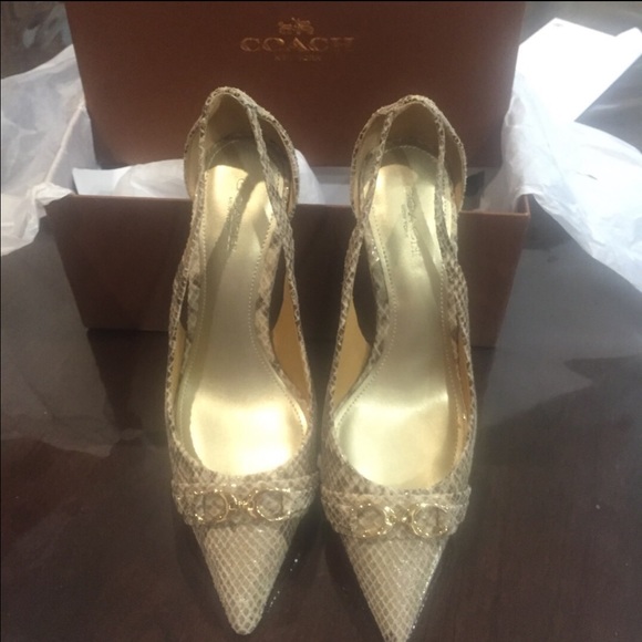 BNIB. Coach snakeskin pumps