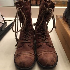 Roxy brown distressed combat boot size 8