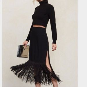 REFORMATION fringe skirt Sz xxs