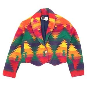 VINTAGE Rhonda Stark Southwest Crop Jacket