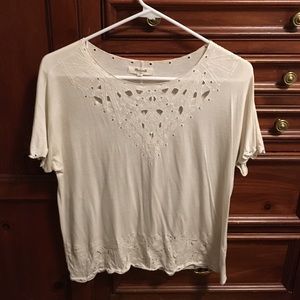 Madewell- XS - Off White pattered t-shirt