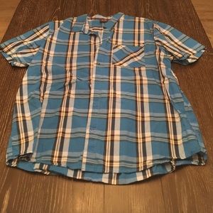 Oakley collard plaid tee shirt
