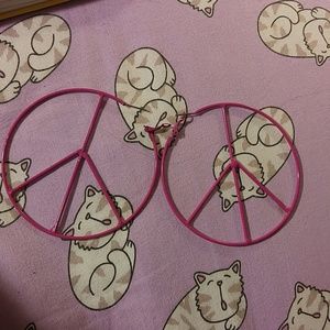 3" Peace Sign Earrings