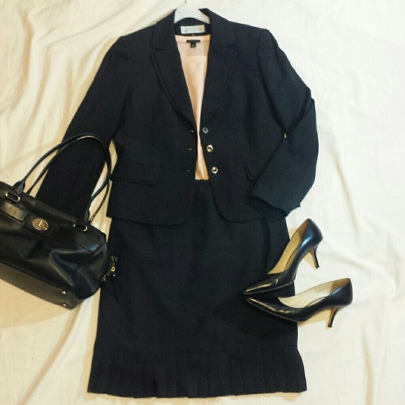 Tahari skirt suit - black with white pinstripe