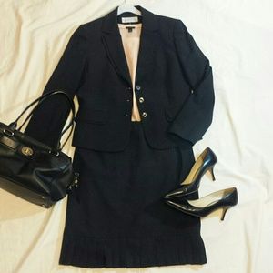 Tahari skirt suit - black with white pinstripe