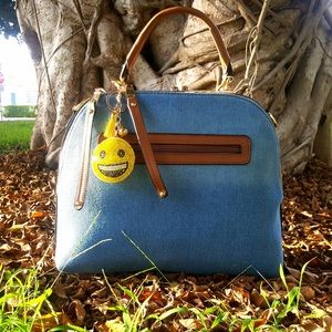 Smiley denim handbag