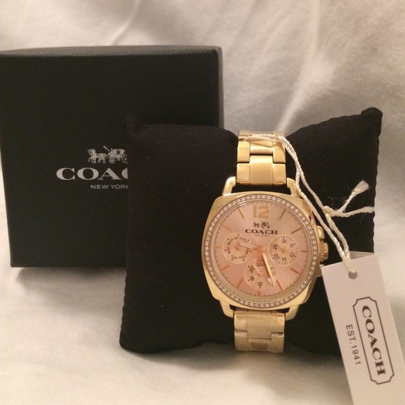 Coach Accessories - SOLD! Coach Ladies Boyfriend Watch Swarovski
