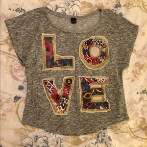 Metallic LOVE Top