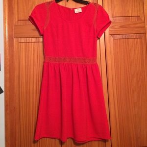 Urban Outfitters Orange Lace Paneled Dress